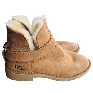 UGG MCKAY CHESTNUT Women's Size 8 SUEDE SHEARLING ANKLE BOOTS